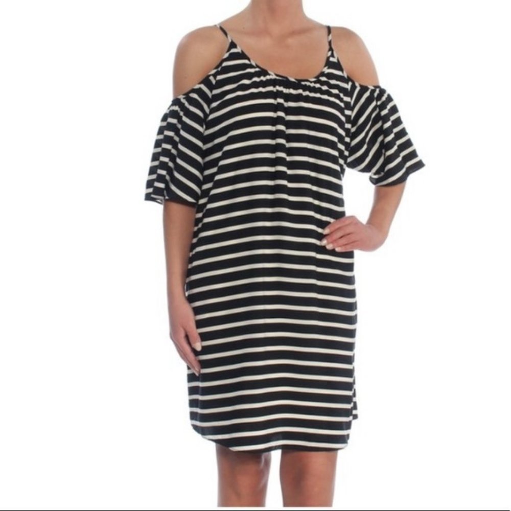 NWT French Connection Cold Shoulder Striped Dress
